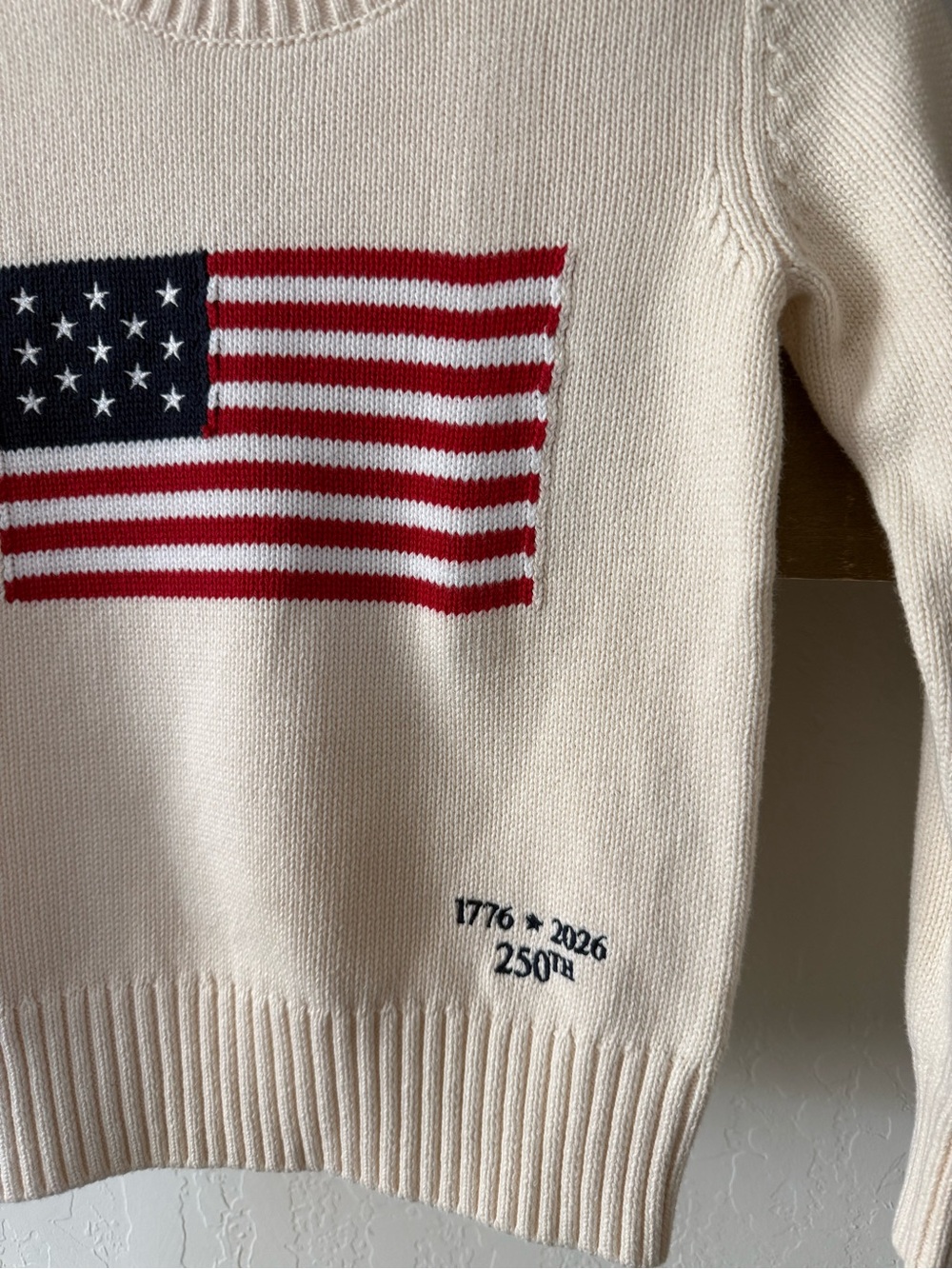 State of Mine|Kids American Flag Knit Sweater,fisherman style•••NWT,Americano - Picture 8 of 15